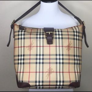 Authentic Burberry Haymarket hobo style bag